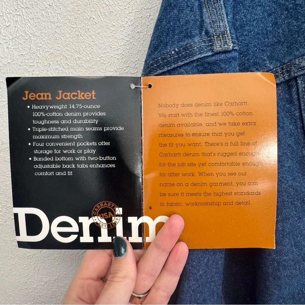 NEW CARHARTT Heavyweight Triple Stitched Denim Jean Jacket Size 4XL
